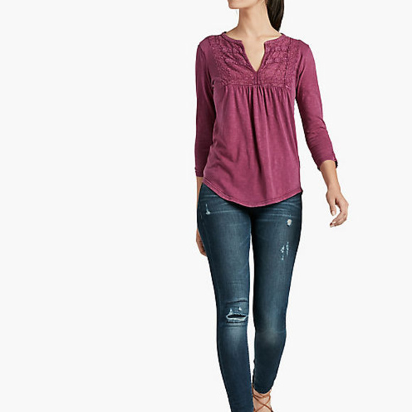 Lucky Brand Lace Bib Top Blue - Picture 8 of 8